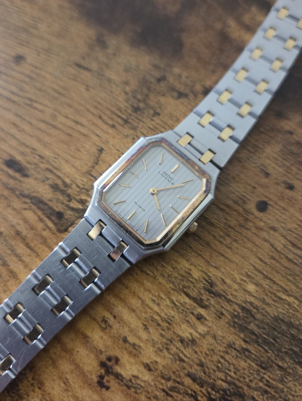 Vintage Seiko Lassale Quartz 8420-5899 Two Tone Slim Dress Watch Women’s